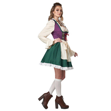 Cerveza tradicional Dirndl del Oktoberfest de Baviera Cosplay Disfraz Halloween Falda Carnaval Traje Mujer Per.